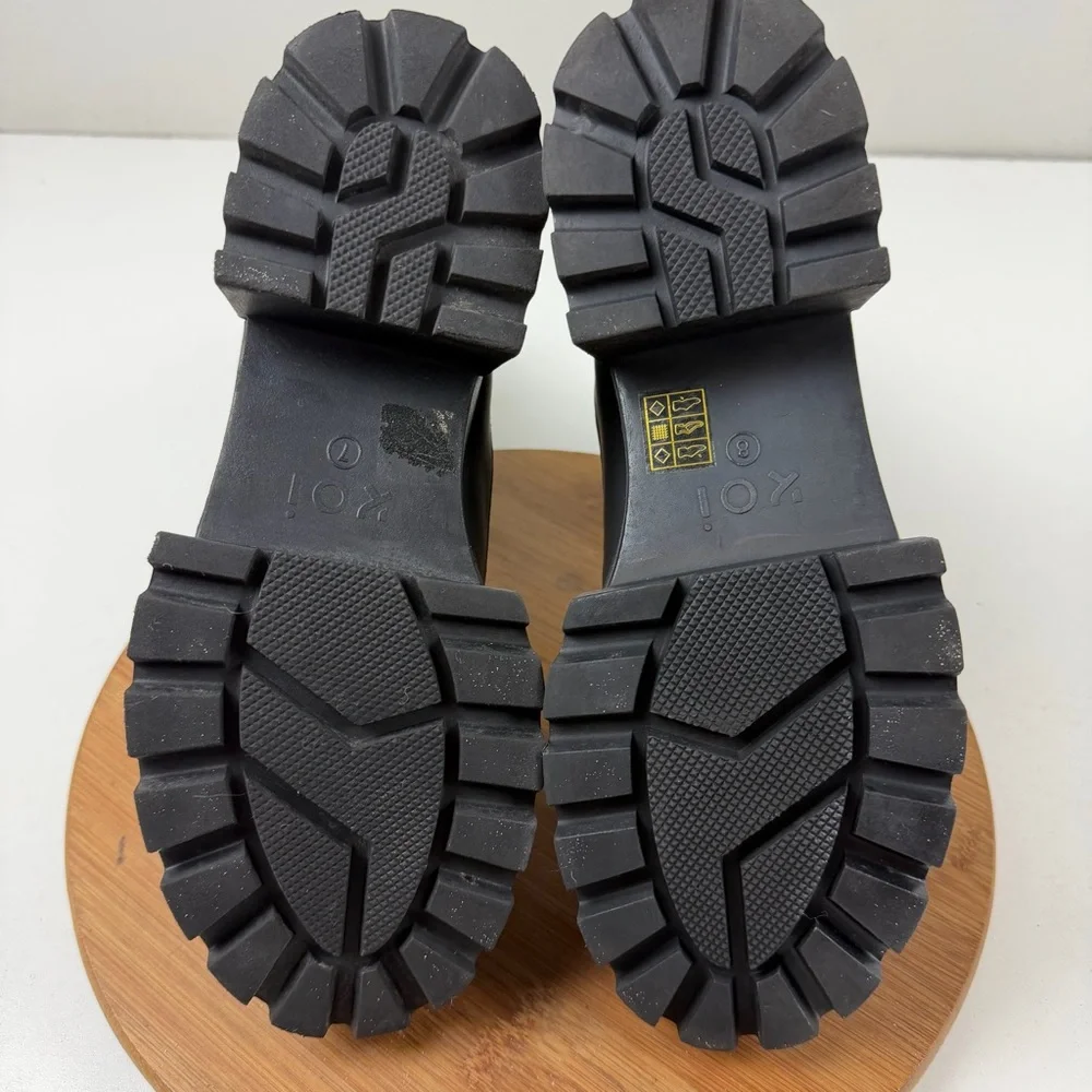 Koi Dolls Kill ‘F it up’ Black Platform Chelsea Boots - Picture 9 of 10